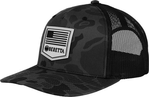 Beretta BC048T1675085Q Trucker Cap R112 Rubber Patch Black Duck Camo