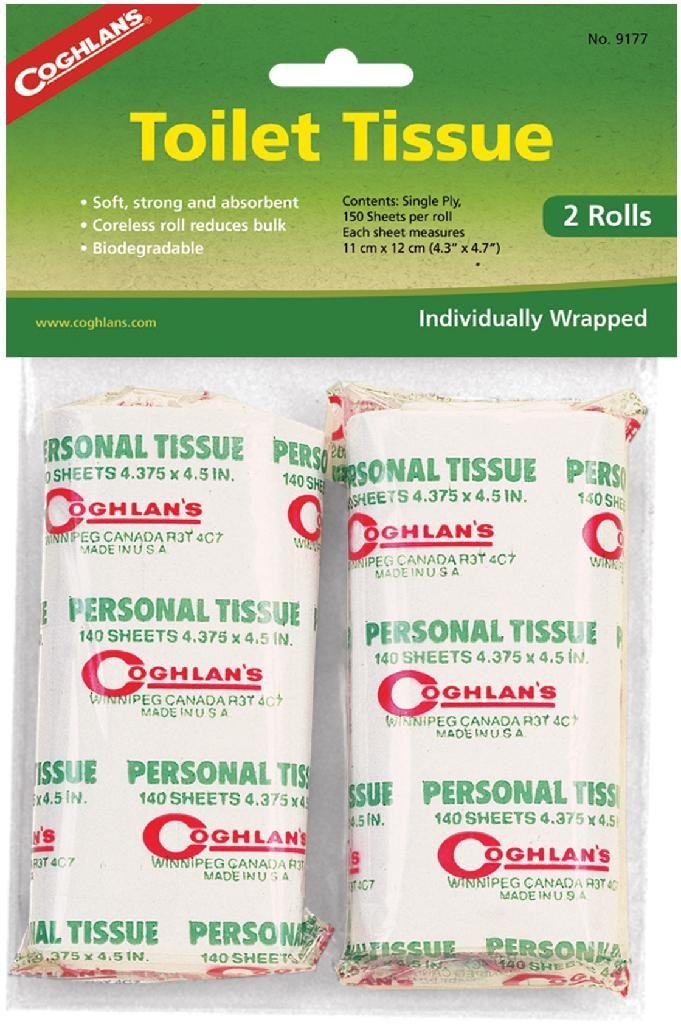 Coghlan's Toilet Tissue 9177 Biodegradable 2-Pack 150 Sheets RV Safe