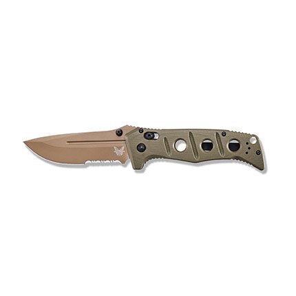 Benchmade 275SFE-2 Adamas FDE/PS 3.82" OD Green Scales Axis Lock