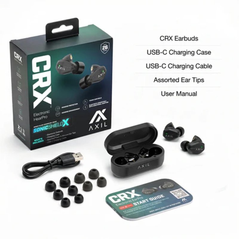 Axil CRX Ear Buds 22dB Black
