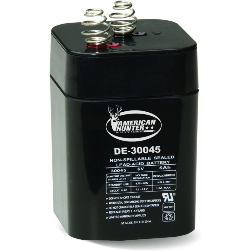 American Hunter DE-30045 Rechargeable 6V 5Ah Spring Top Battery