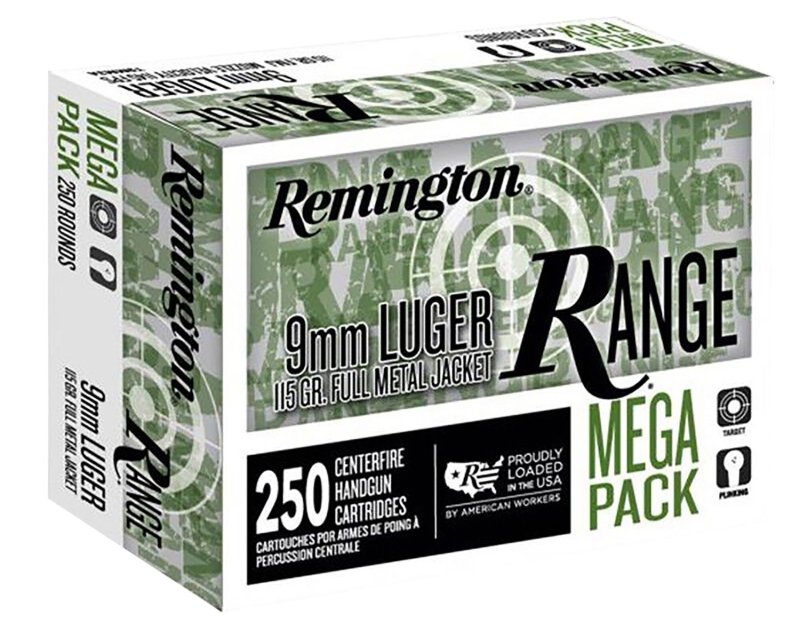 Remington R23965 9mm Luger 115gr Full Metal Jacket 250 Rounds Per Box