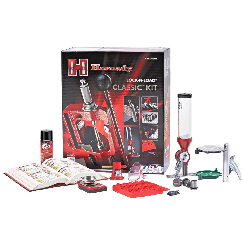 Hornady Lock-N-Load Classic Kit 85003: Single Stage Press, Powder Measure, Digital Scale, Reloading Handbook, Die Bushings, Priming Tools, Deburring Tool, Case Lube