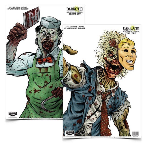 Birchwood Casey Darkotic Primal Cut Zombie Butcher/Lawyer Hanging Paper All Firearms 12" x 18" Impact Enhancement Splatter 8 Targets