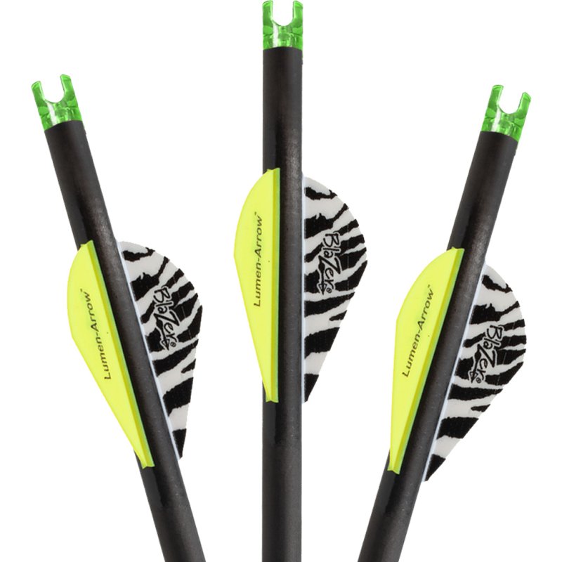 Lumenok BCAP3G 20 In Carbon Crossbow Bolts Green Nocks 3 Pack Blazer Vanes