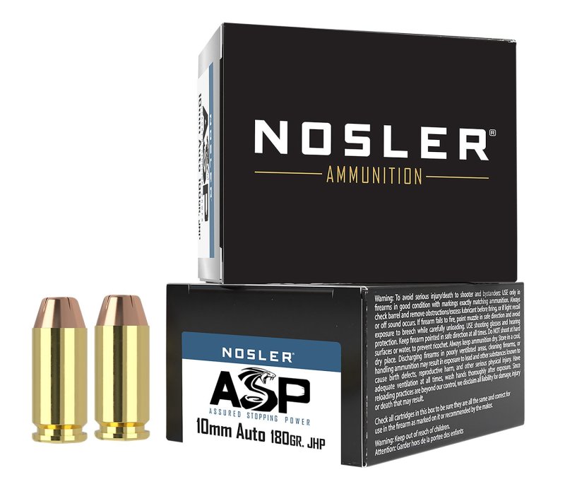 Nosler 51400 10mm Auto 180 Grain Jacketed Hollow Point 20 Rounds