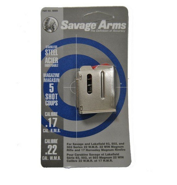 Savage Arms 90009 93 Series Stainless Detachable 5rd Magazine for .17HMR or .22 WMR Calibers