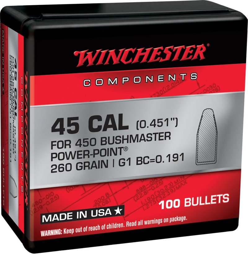 Winchester Power-Point WB450P260X 450 Bushmaster 260 gr 100/Box