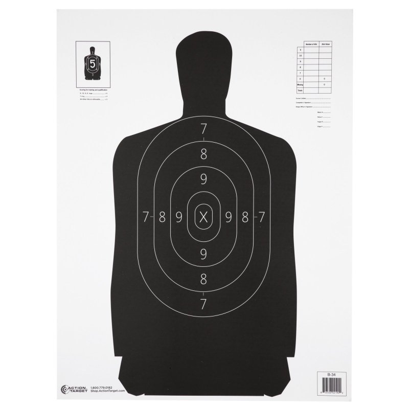 Action Target B-34-100 25-Yard Qualification Target Kit