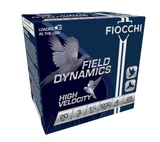 Fiocchi 203HV4 Field Dynamics High Velocity 20Gauge 3" 1 1-4oz 4Shot 25 ...