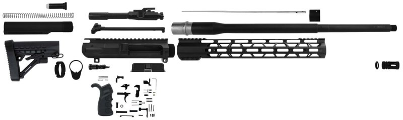 TacFire SSRK65CRDLPK20BN AR Build Kit 6.5 Creedmoor 20" Barrel Nitride