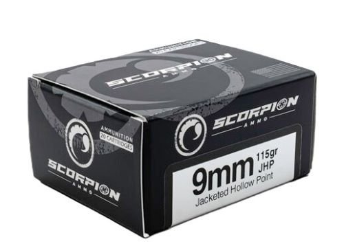 Scorpion 9MM Luger 115GR JHP 20RD