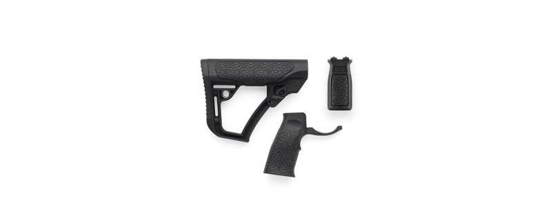 Daniel Defense Black Combo Buttstock Pistol Vertical M-LOK Grip