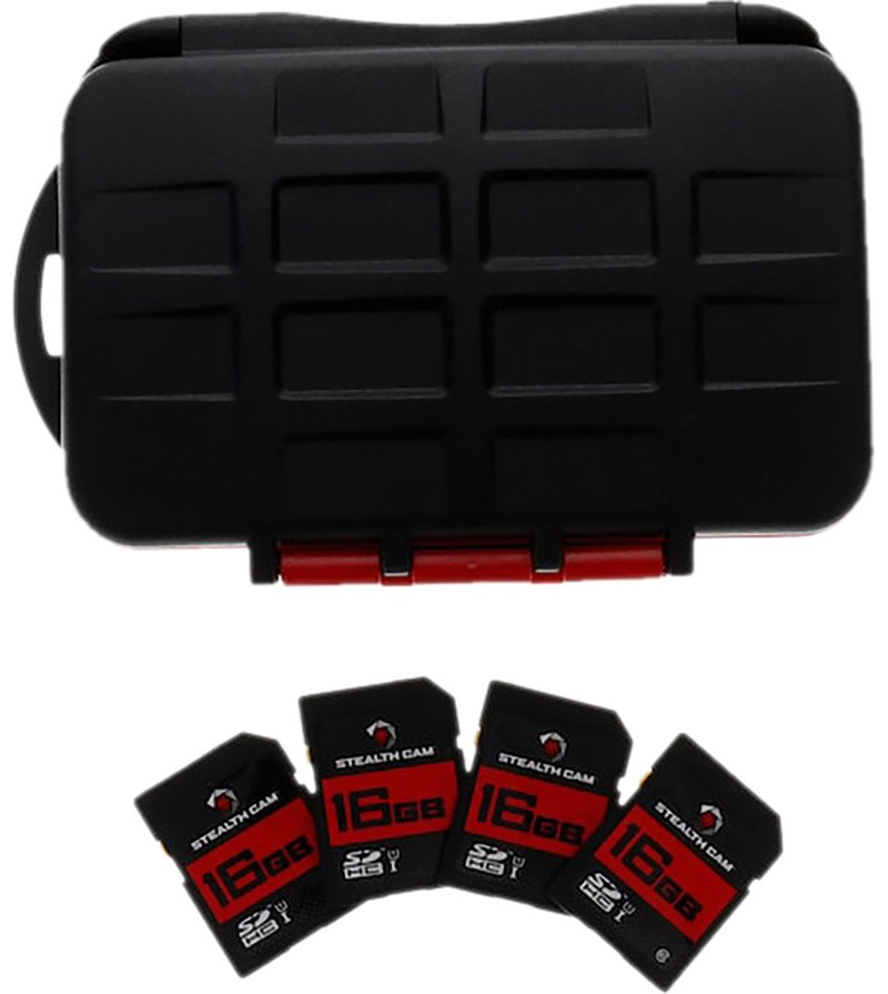 Stealth Cam STC-MCSC-16GB4PK 16GB SD Card 4-Pack with Storage Case