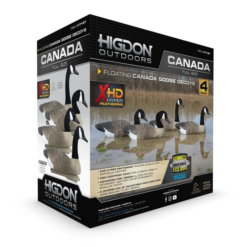 Higdon Outdoors Full-Size Canada Goose Floater Decoys 4/ct