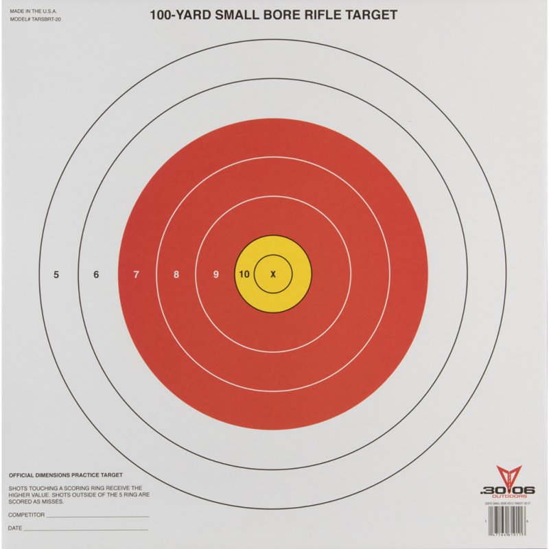 30-06 Small Bore Rifle Target 20 pk.