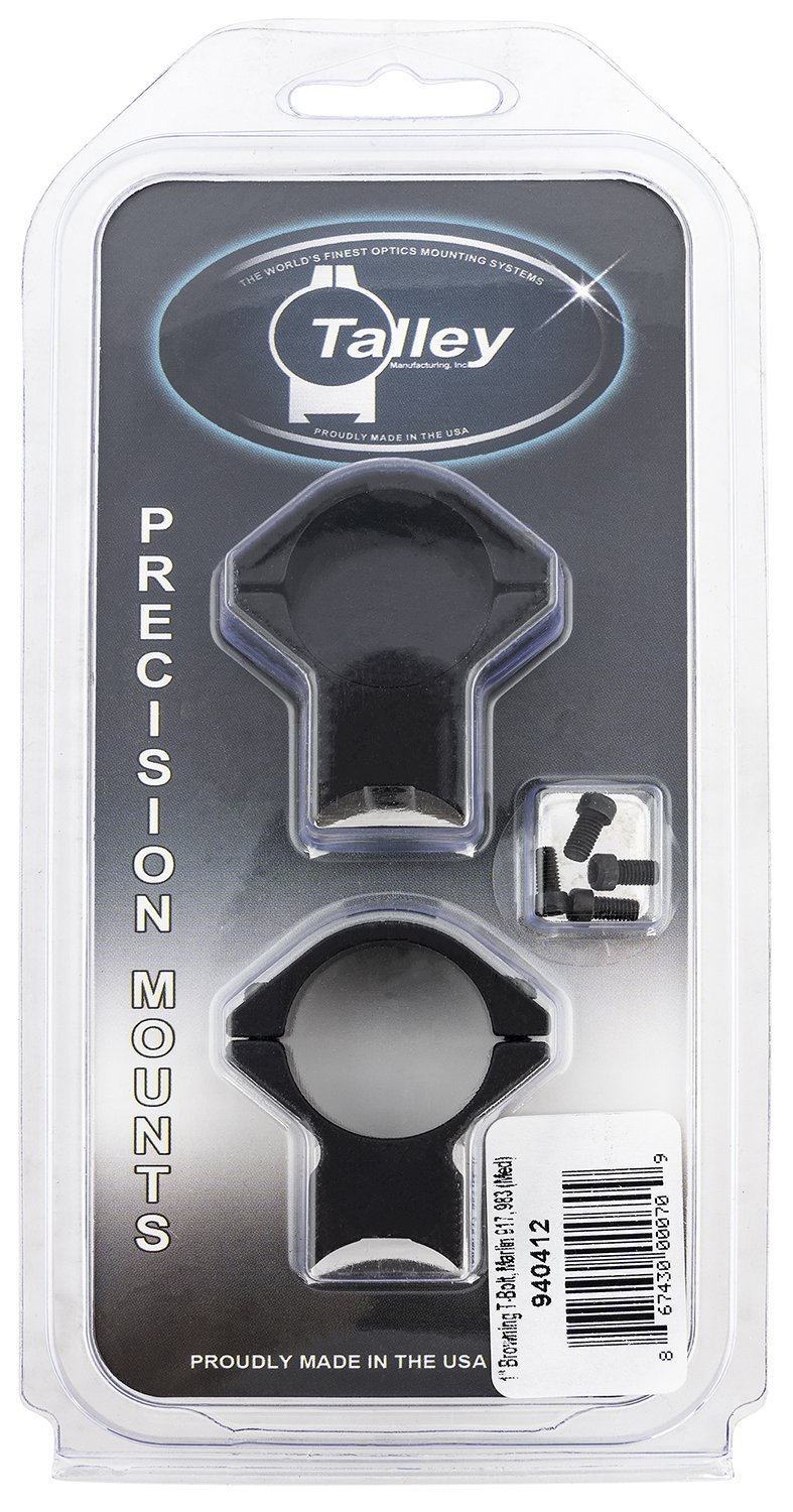 Talley 940412 Scope Mount/Ring Combo 1" Medium Black Aluminum