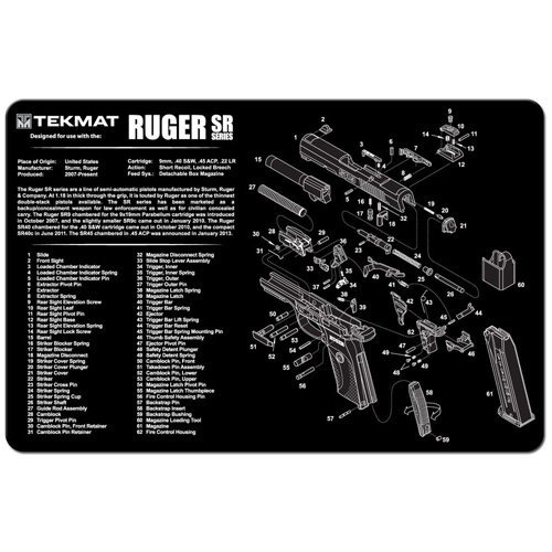 TekMat Ruger SR9/SR40 Cleaning Mat 11x17 In TEK-R17-RUGER-SR9