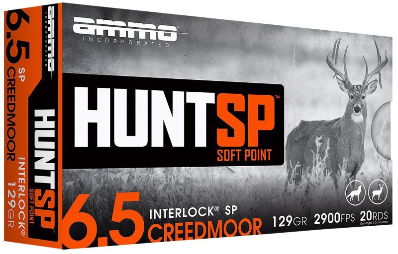 Ammo Inc 65CM129SP-A20 6.5 Creedmoor 129 Gr Soft Point 20/Box