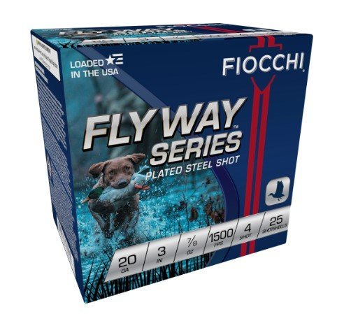 Fiocchi 203ST4 Flyway Waterfowl 20 Gauge 3" 7/8 oz 4 Shot 25 Per Box
