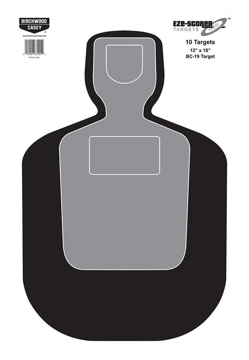 Birchwood Casey EZE-Scorer BC-19 Target 12x18in Paper 10 Pack