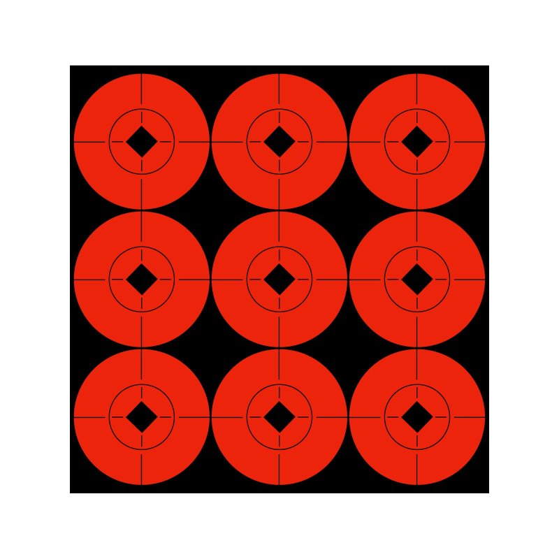 Birchwood Casey BC-33902 Target Spots 2 in Black Orange 90 Pack