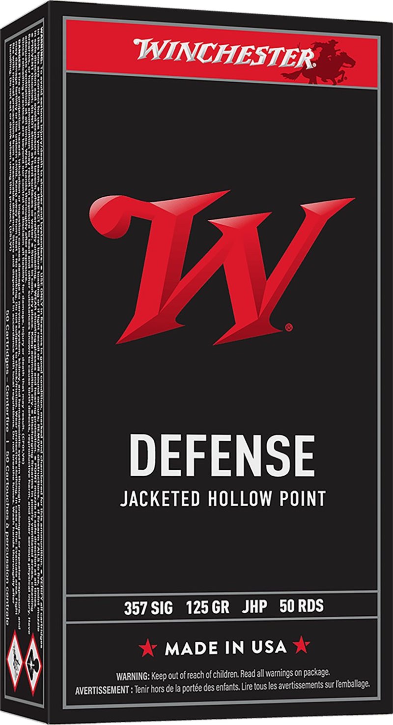 Winchester Ammo USA357SJHP USA Defense 357 Sig 125 gr Jacketed Hollow Point (JHP) 50 Per Box/ 10 Cs