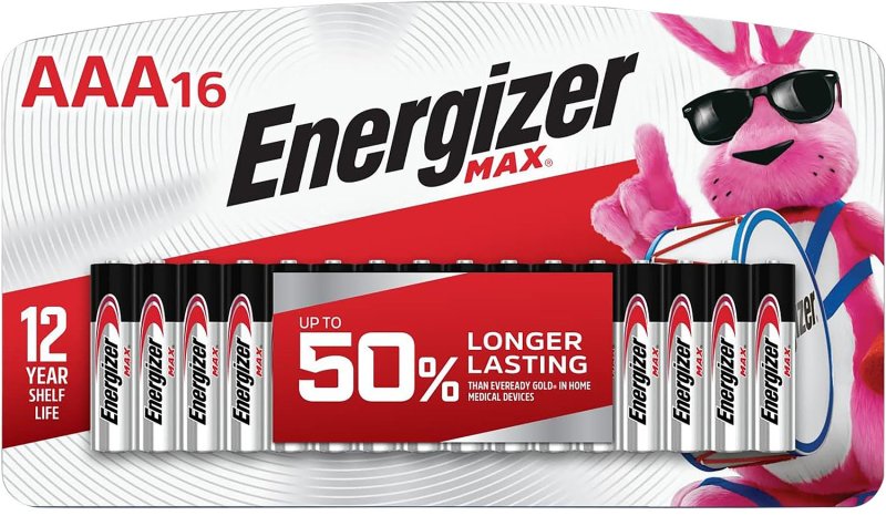Energizer E92LP16F3 AAA Max 1.5V Alkaline Batteries, 16-Pack