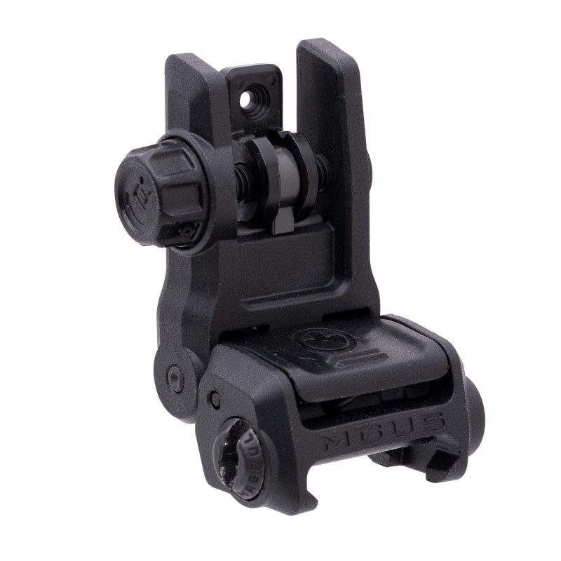 Magpul MAG1167-BLK MBUS 3 Rear Sight Black, Polymer, Spring-Loaded Design