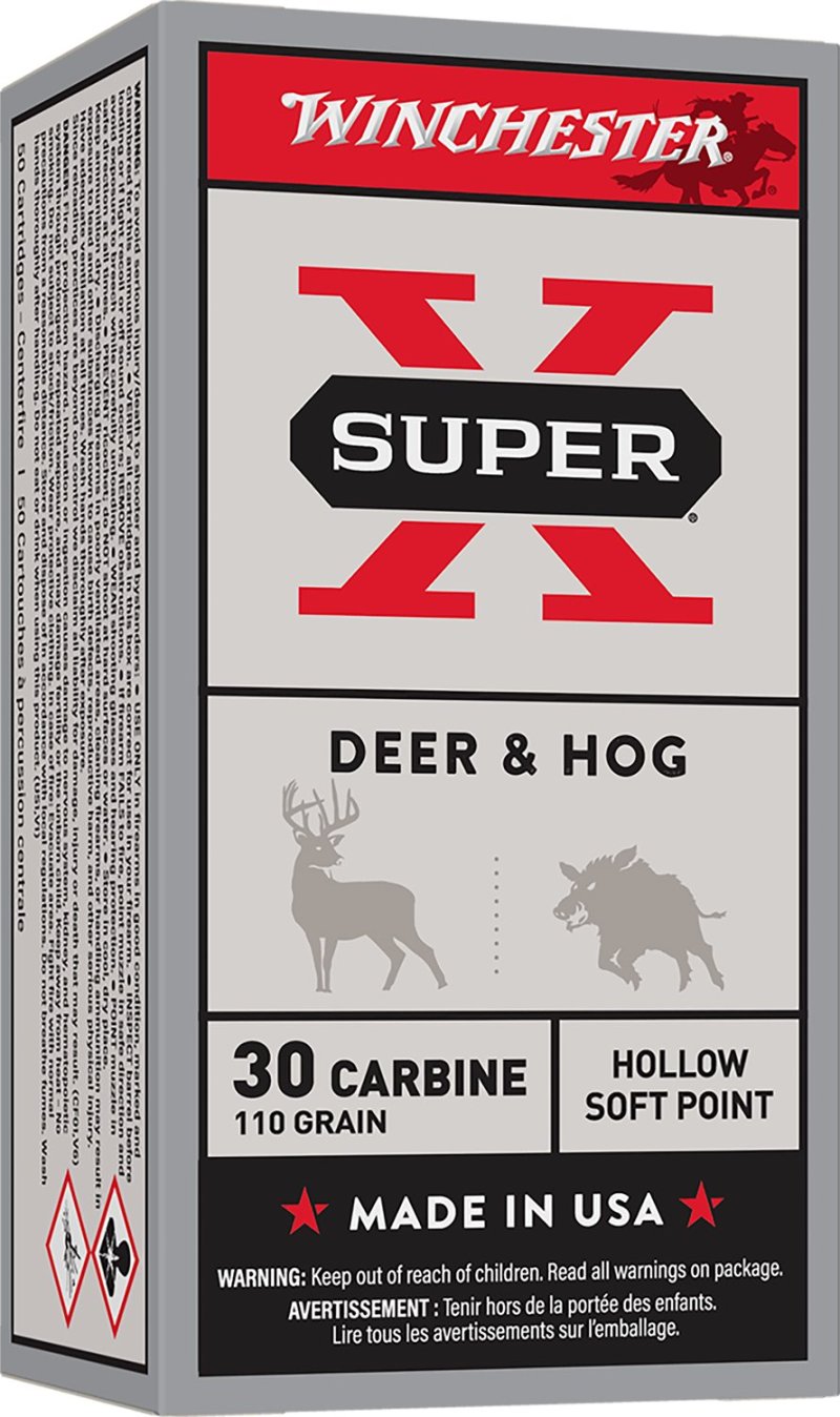 Winchester Super X 30 Carbine 110 gr 1990 fps HSP 50 Rds