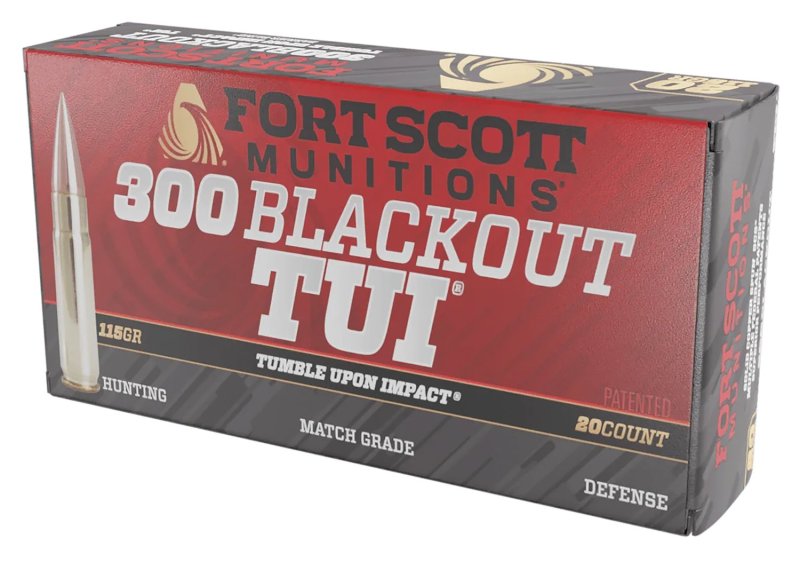 Fort Scott Munitions 300115SCV 300 Blackout 115gr Solid Copper Ammo 20 Rds