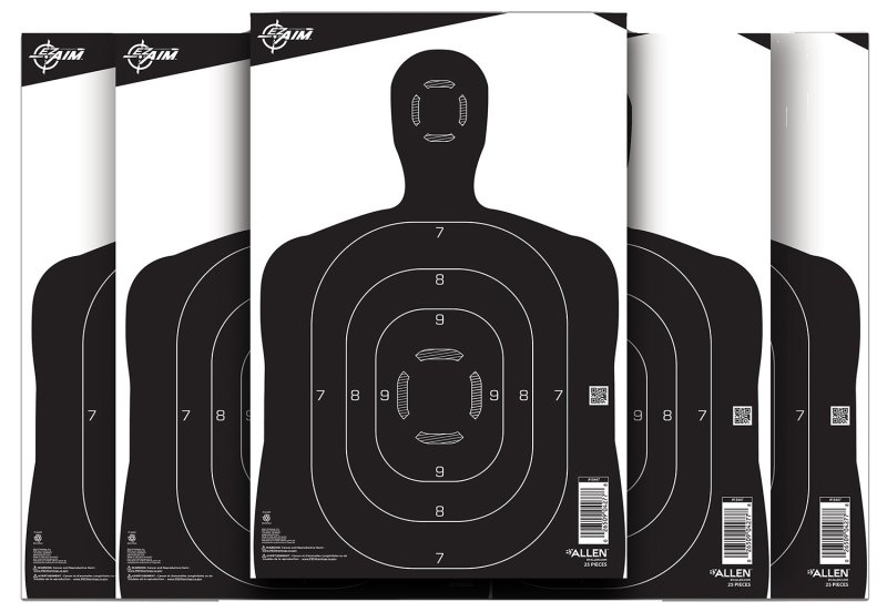 Allen EZ Aim Paper Silhouette Target 12x18 Black 15447