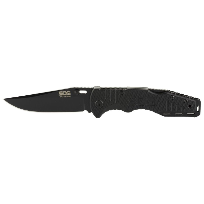 SOG Salute Mini 3.1 In Folding Knife Black Oxide G10 Handle SOG-FF1101-CP