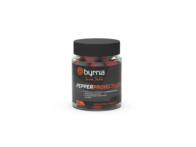 Byrna JB68315 Pepper Projectiles .68 Cal, 25 Count Tub