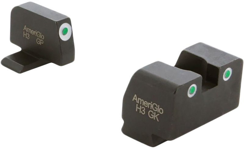 AmeriGlo XD181 Sight Set Springfield XD Green Tritium White Outline