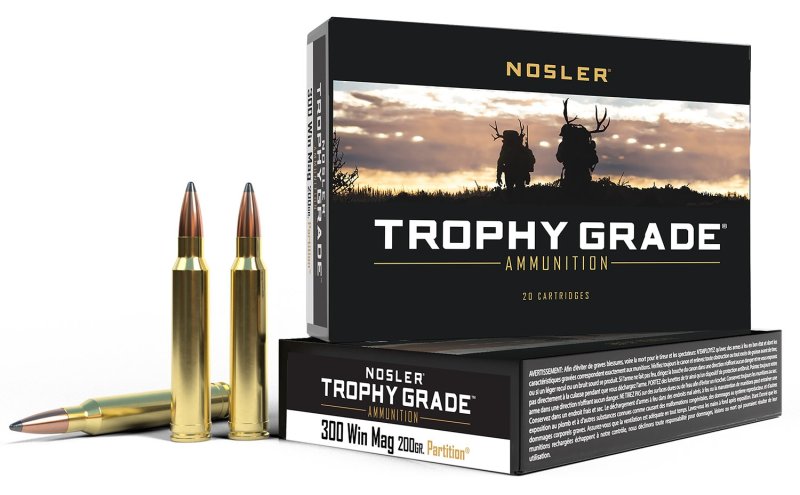 Nosler 60069 .300 Win Mag 200 Grain Partition 20 Rounds Brass Cased