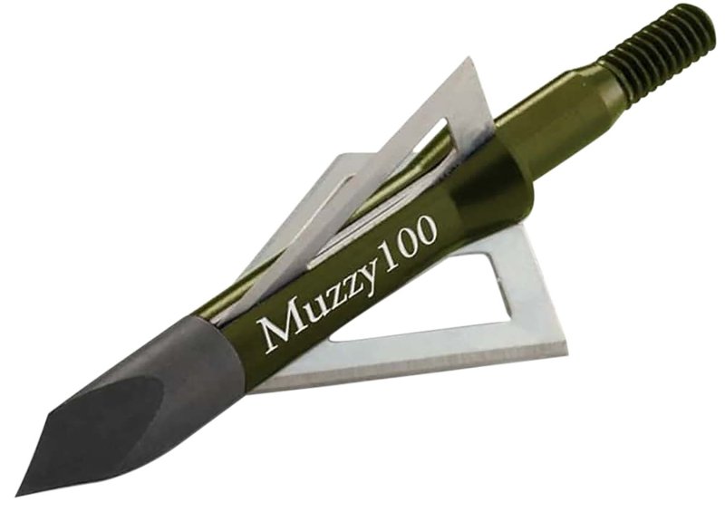 Muzzy 225 3-Blade Broadhead 100 Gr Trocar Tip Anodized Aluminum 6-Pack