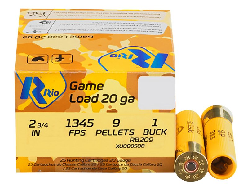 Rio Ammunition RB209 Royal Buck 20ga 2.75" 1 1/8oz 0 Buck 25/Box