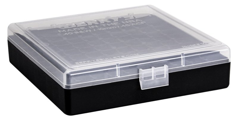 Berry's Mfg #008 (.40/45 ACP/10mm) Box Black w/Clear Lid - 100rd