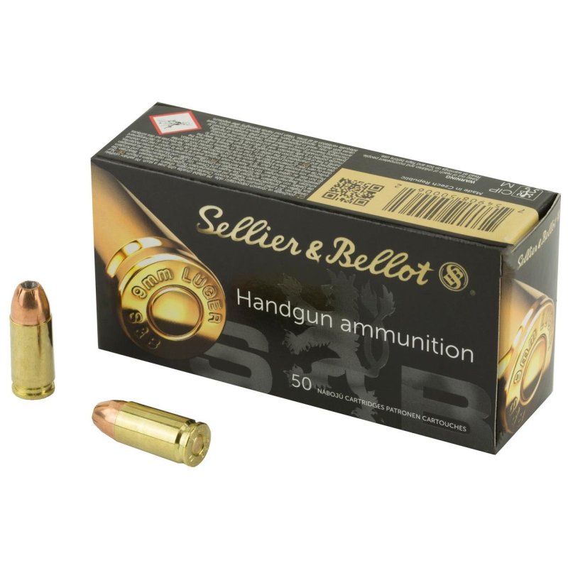 Sellier & Bellot SB9C Handgun Defense 9mm Luger 115 gr JHP 50 Per Box
