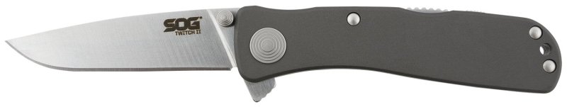 SOG Twitch II SOGTWI8CP 2.65" AUS-8A Drop Point Blade Gray Handle Knife