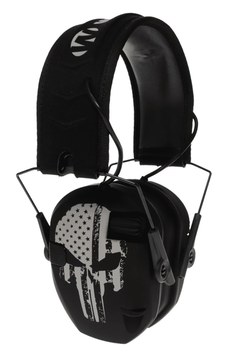 Walker's Razor Slim Electronic Muff 23 dB Black Punisher Flag