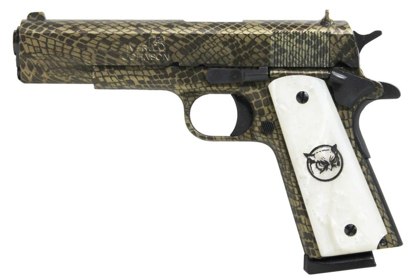 Iver Johnson 1911A1 Water Moccasin 45 ACP 5" Barrel 8rd Snakeskin Finish