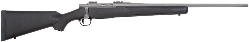 Mossberg 28005 Patriot 243 Win 5+1 22" Fluted Barrel, Cerakote Stainless Steel, Spiral-Fluted Bolt, Synthetic Stock, Drop Box Magazine, Adjustable LBA Trigger
