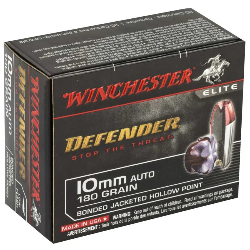 Winchester S10MMPDB 10mm Auto 180 Grain Bonded Jacket Hollow Point 20 Round