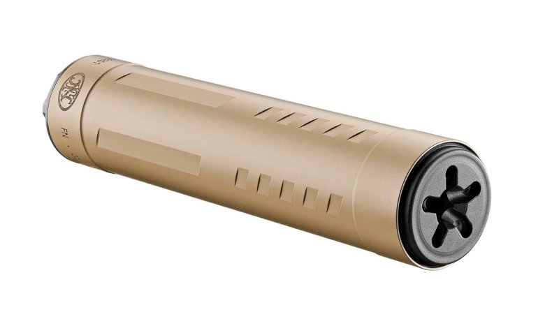 FN 96100837 Catch 22 Ti Rimfire Suppressor 5.25" FDE Titanium 1/2"-28 TPI