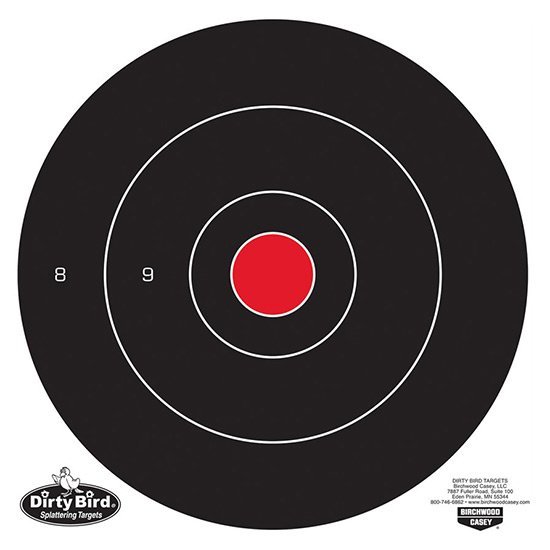 Birchwood Casey Dirty Bird 12" Bullseye Tagboard Hanging Universal Black/Red 100 Per Pkg - 35070
