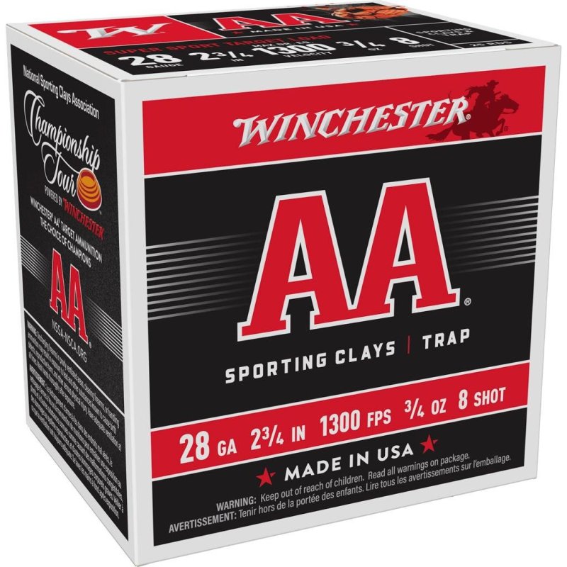 Winchester AASC288 28 Gauge 2.75 in 3/4 oz 8 Shot 1300 fps 25 Rounds