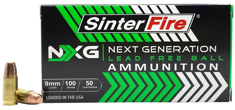 SinterFire SF9100NXG 9mm Luger 100gr Lead-Free 50rd Brass Case