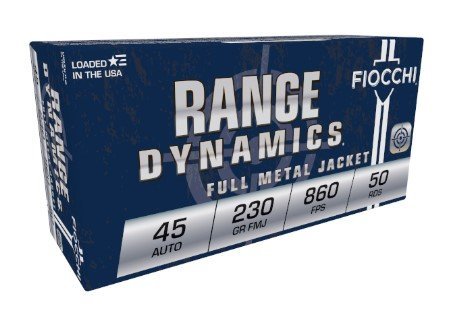Fiocchi Range Dynamics Pistol Ammo 45 ACP 230 gr. FMJ 50 rd.